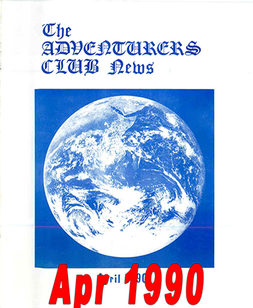 April 1990 Adventurers Club News Cover